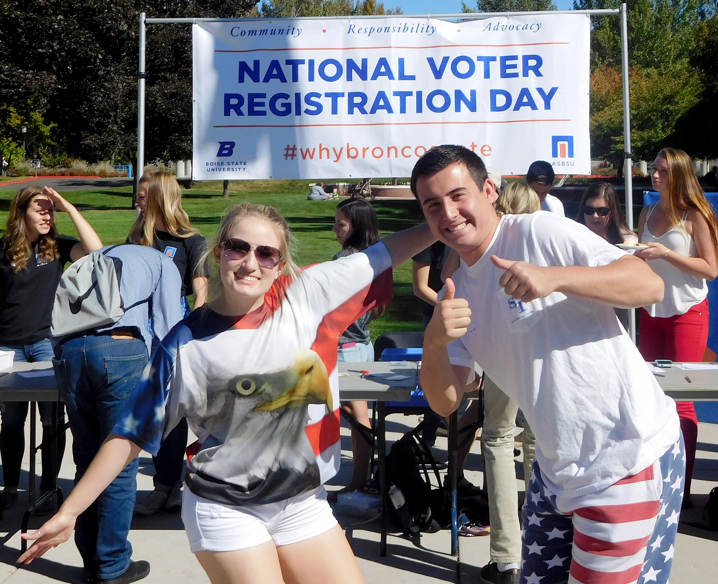 two students at voter registration