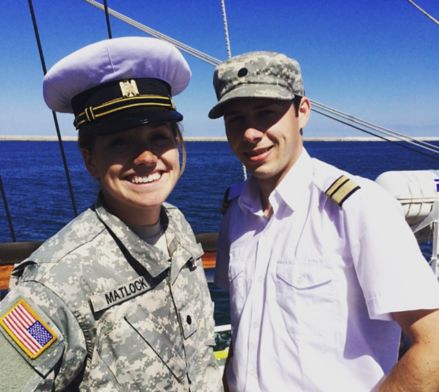 Grace Matlock and a Romanian sailor