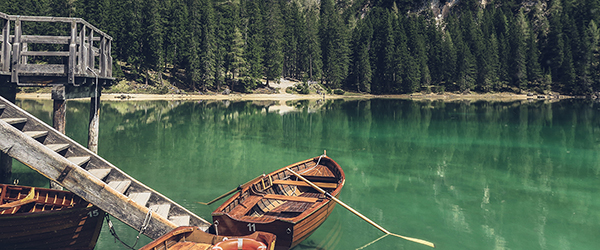 Photo of boat on a green lake